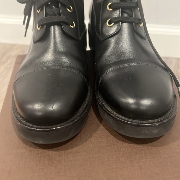 LOUIS VUITTON Calfskin Wonderland Ranger Boots Size 38.5 Black Leather - Picture 10 of 16